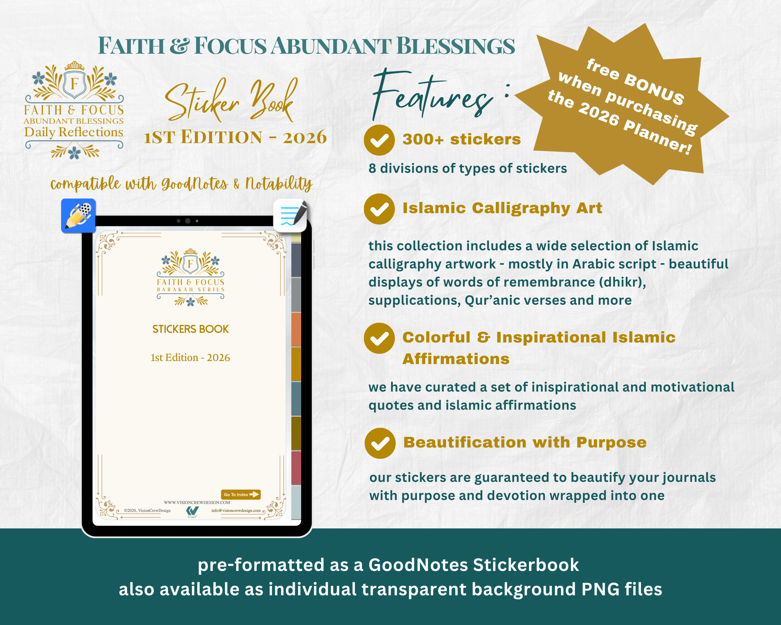 Faith & Focus Islamic Stickers - 1st edition