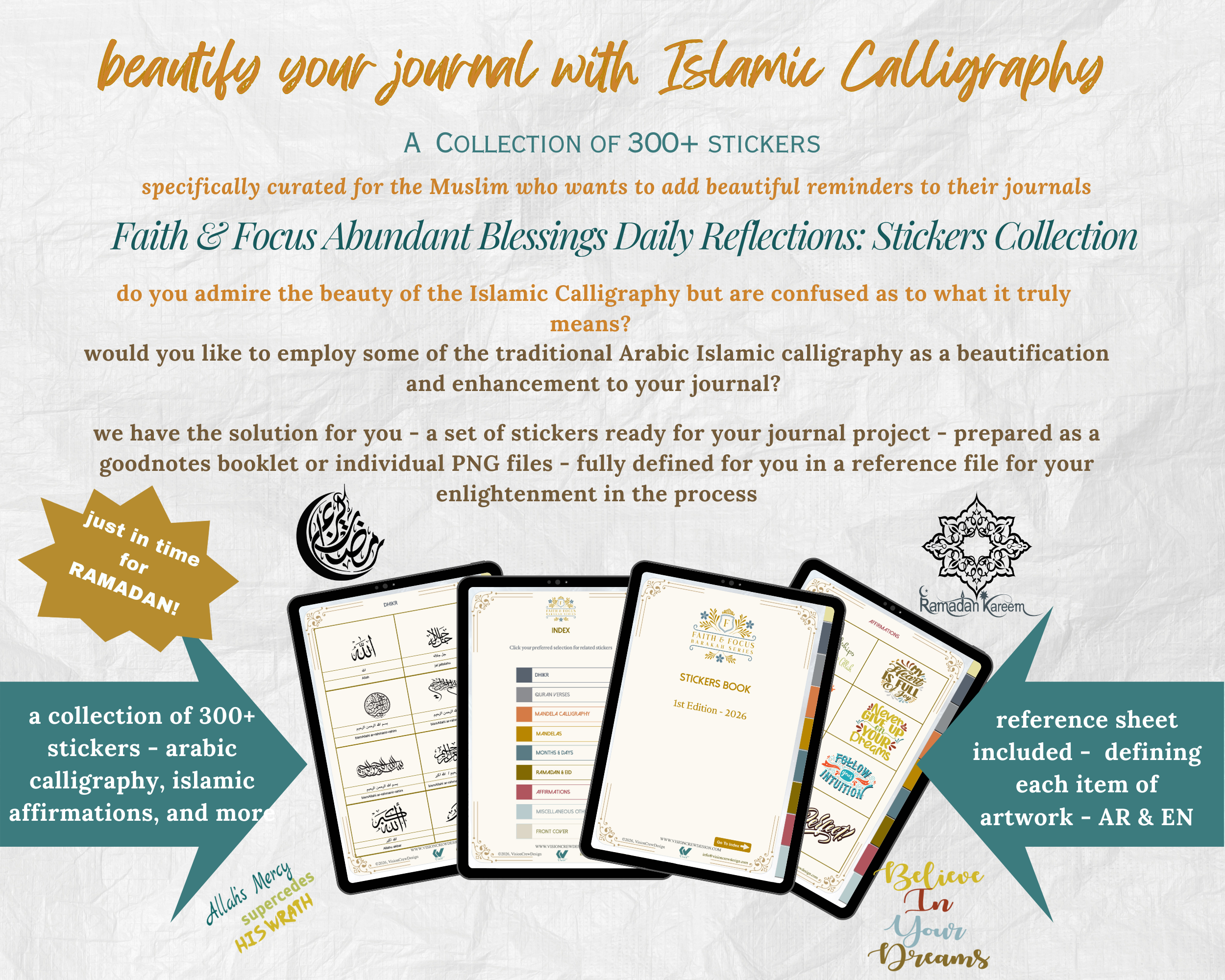 Faith & Focus Islamic Stickers - 1st edition