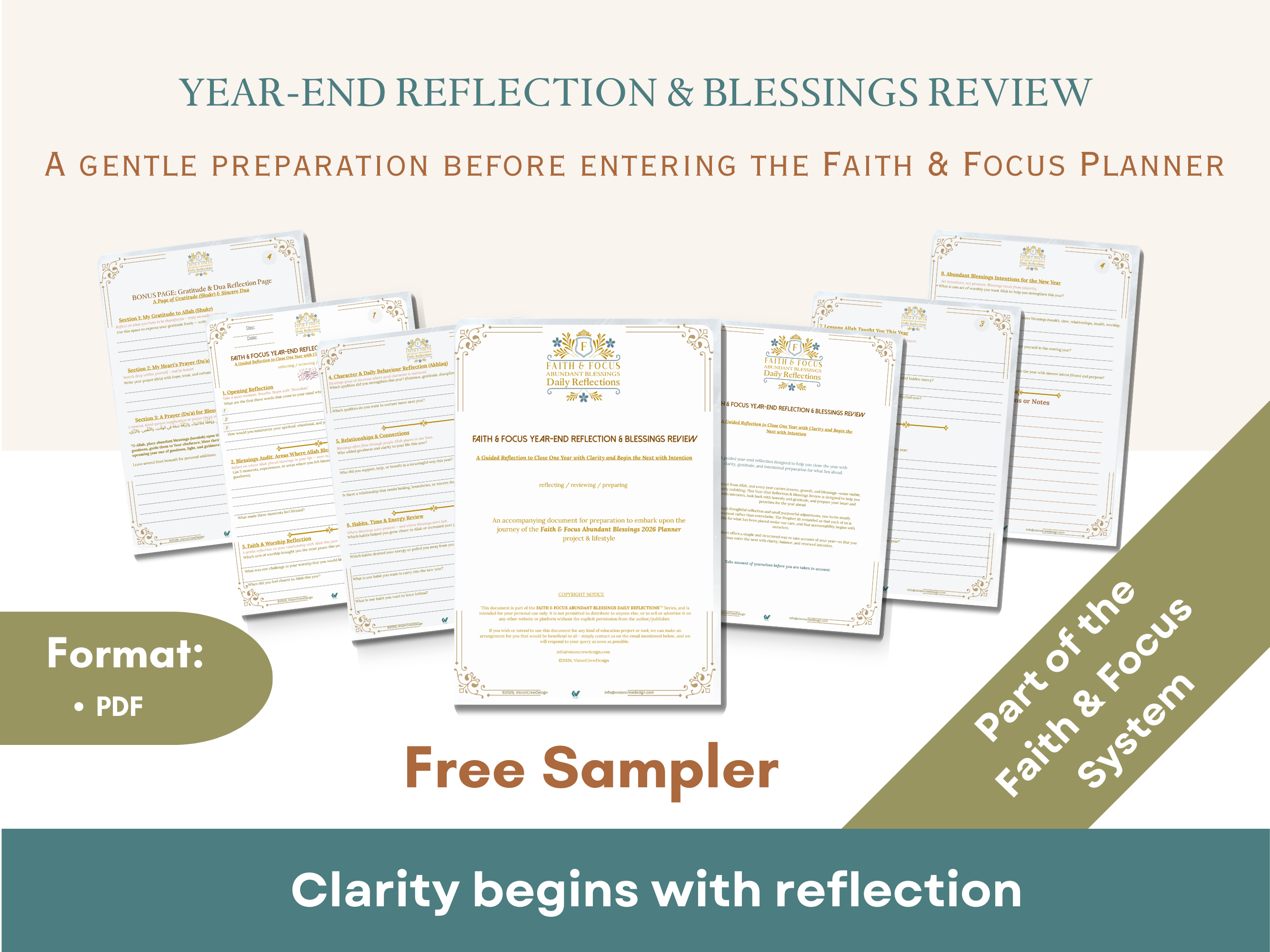 Faith & Focus Year-End Reflection & Blessings Review (Free)