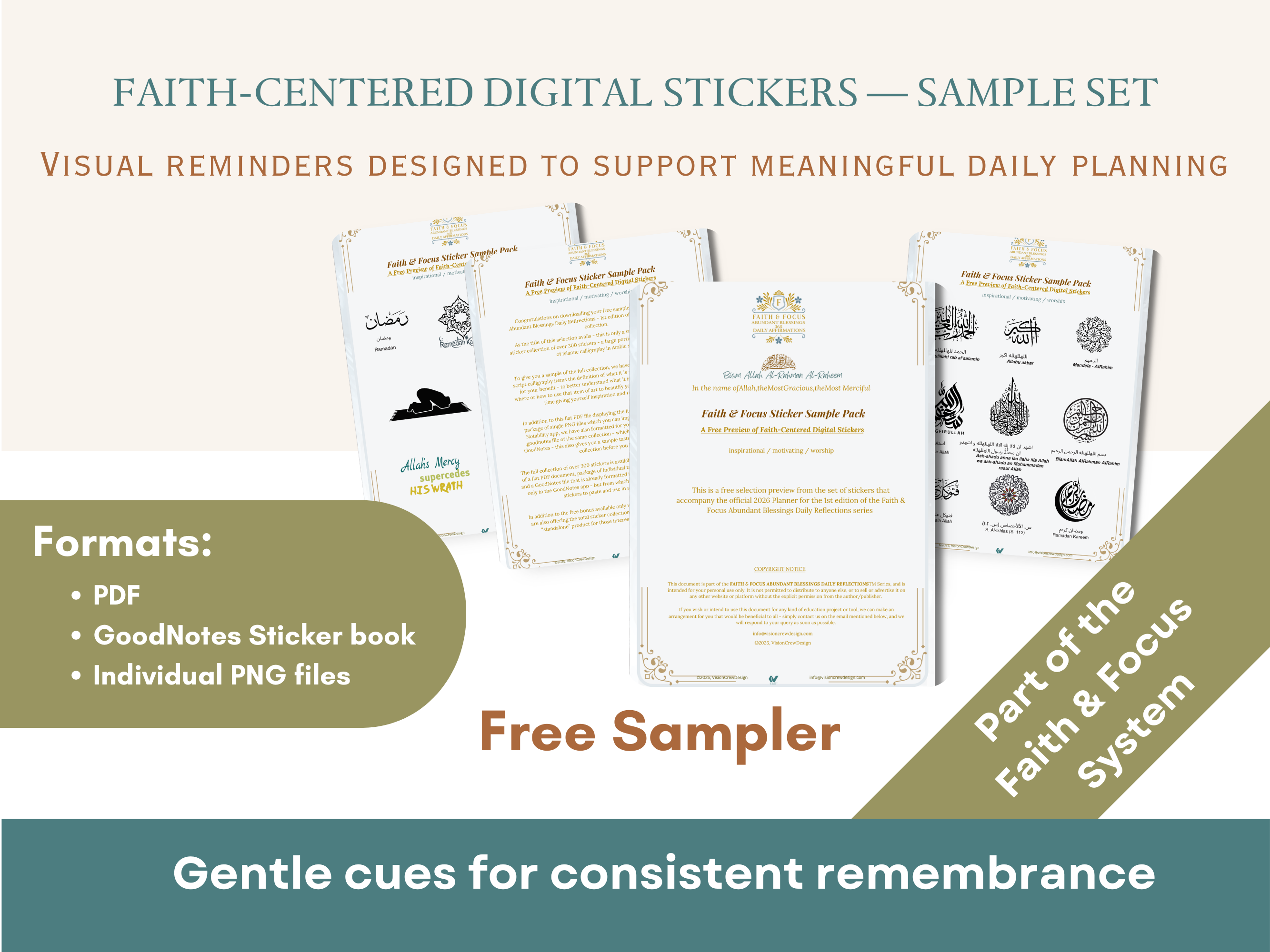 Faith & Focus Islamic Stickers Sample — Free Mini Collection