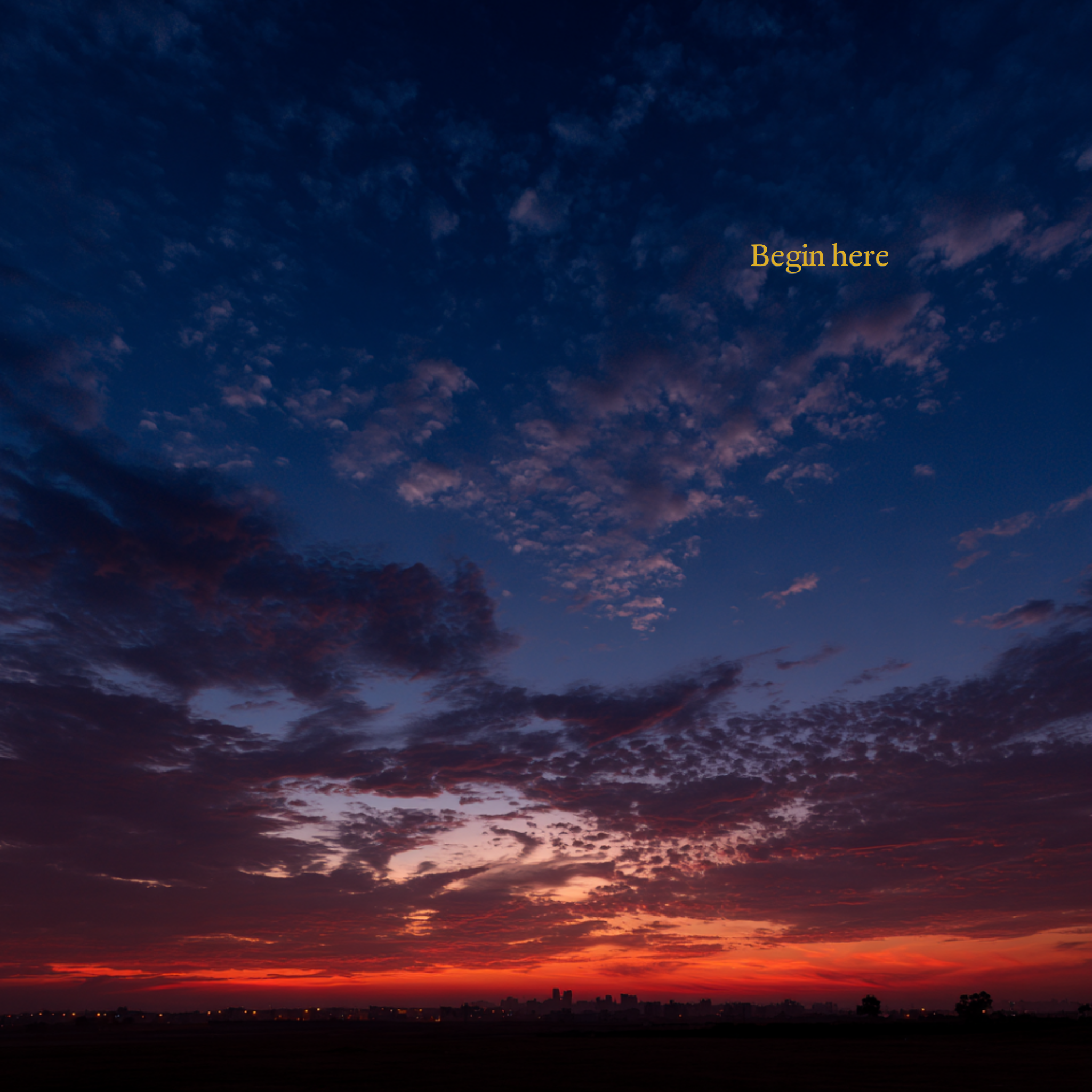 Early morning sky before sunrise symbolizing a calm start to waking up for Fajr prayer